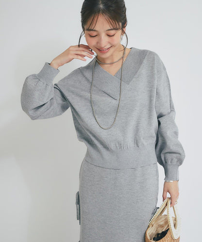 【La boutique BonBon】亮絲針織V領毛衣