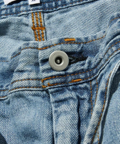 法式亞麻牛仔畫家短褲