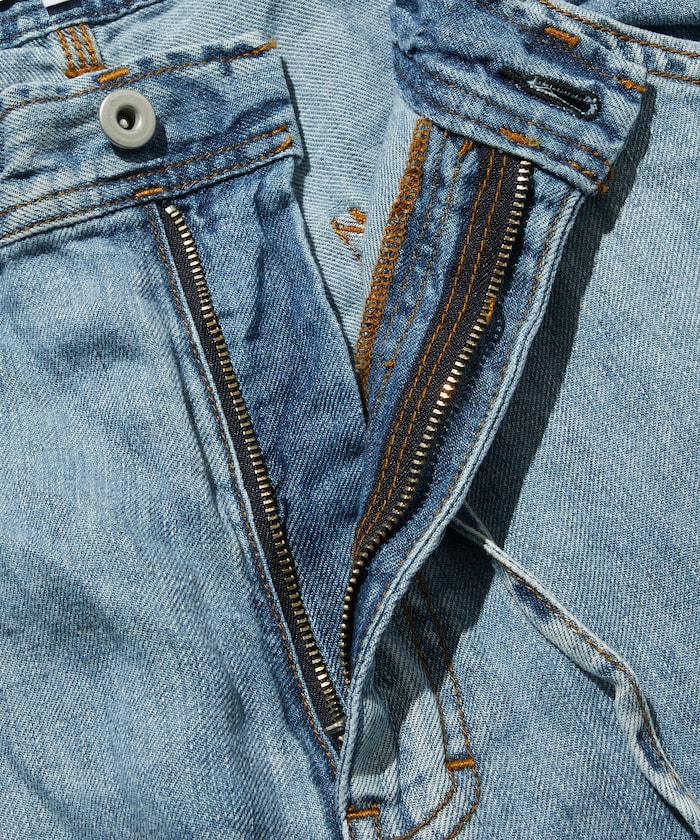 法式亞麻牛仔畫家短褲