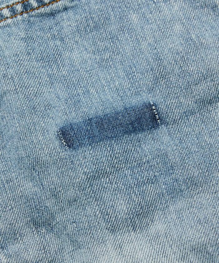 法式亞麻牛仔畫家短褲