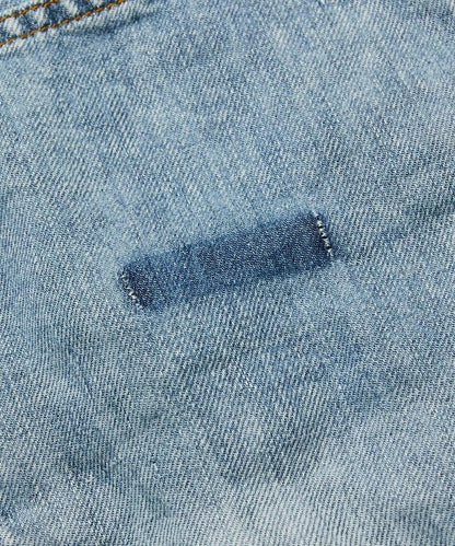 法式亞麻牛仔畫家短褲