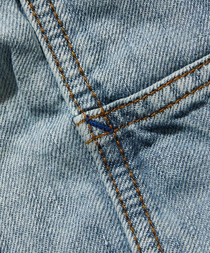 法式亞麻牛仔畫家短褲