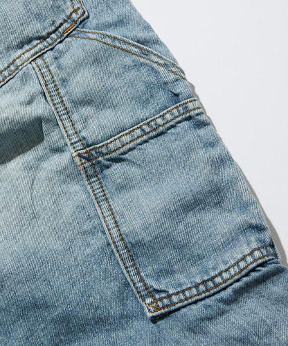 法式亞麻牛仔畫家短褲