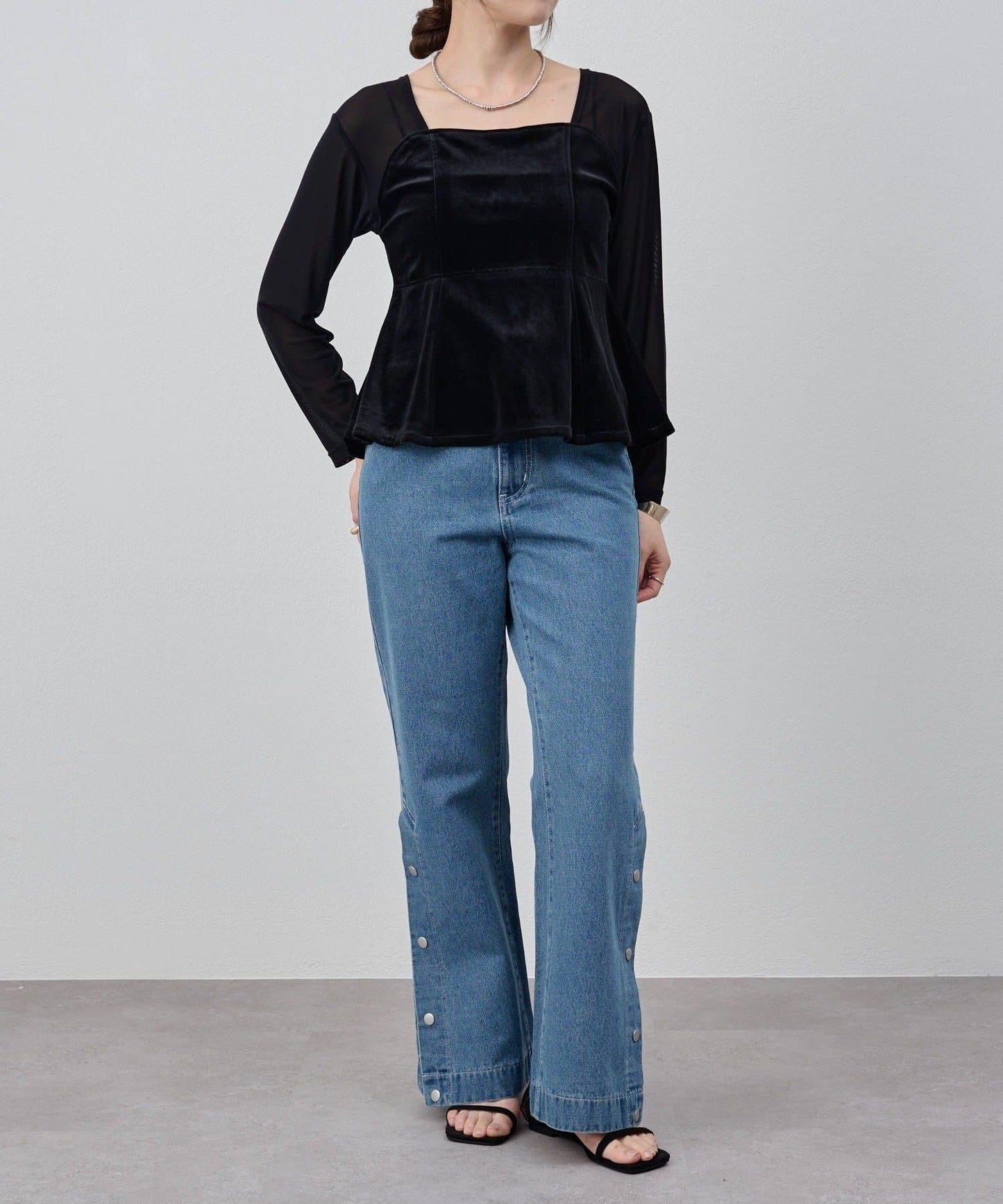 サイドボタンデニム