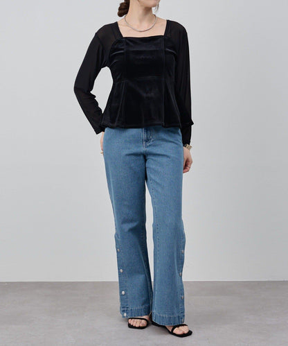 サイドボタンデニム