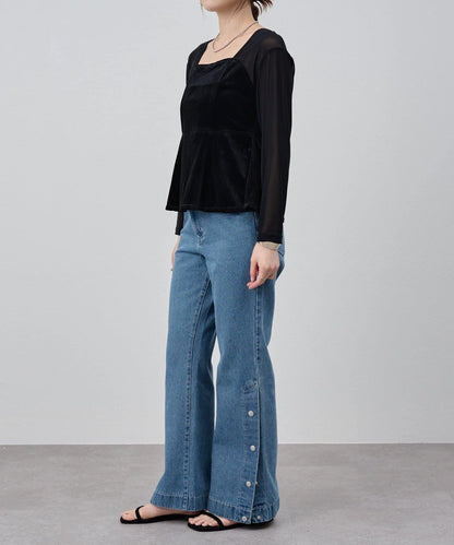 サイドボタンデニム