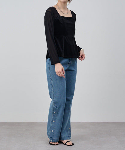 サイドボタンデニム