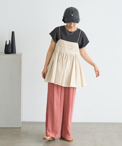 インド ラメドット バックオープンキャミソール