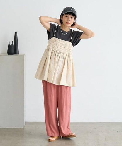 インド ラメドット バックオープンキャミソール