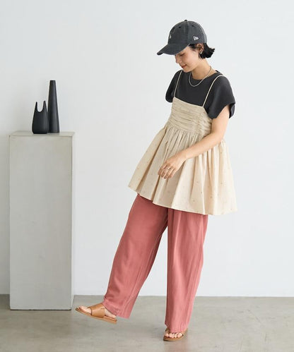 インド ラメドット バックオープンキャミソール