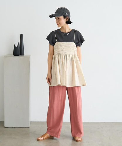 インド ラメドット バックオープンキャミソール