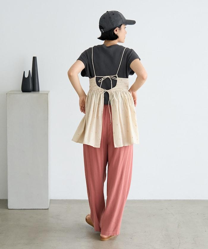 インド ラメドット バックオープンキャミソール