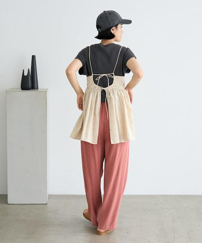 インド ラメドット バックオープンキャミソール