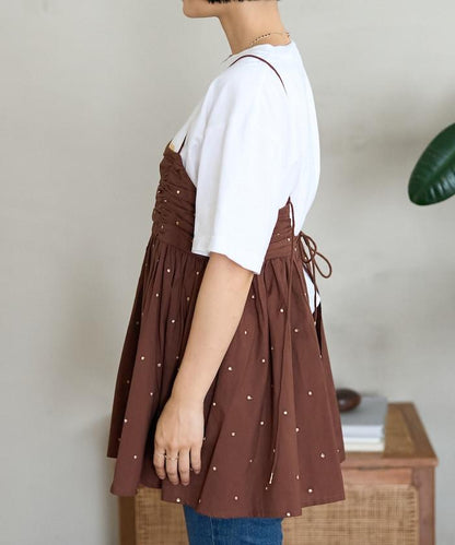 インド ラメドット バックオープンキャミソール