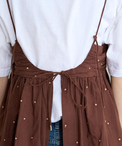 インド ラメドット バックオープンキャミソール