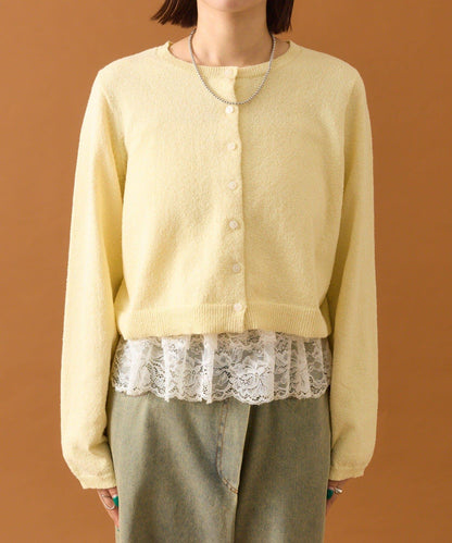 波紋邊蕾絲開衫套裝