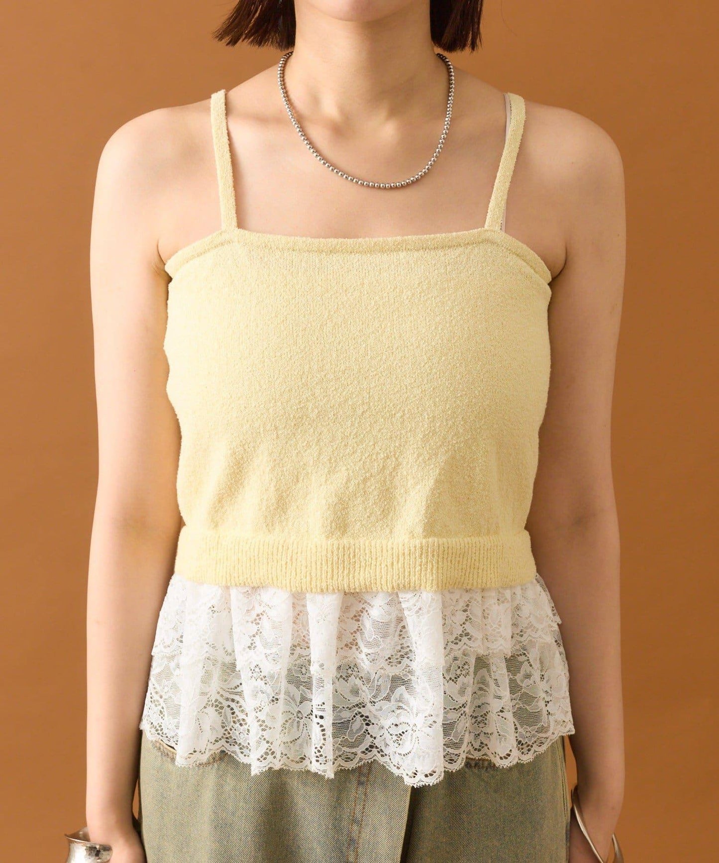 波紋邊蕾絲開衫套裝