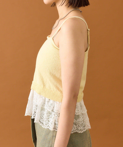 波紋邊蕾絲開衫套裝