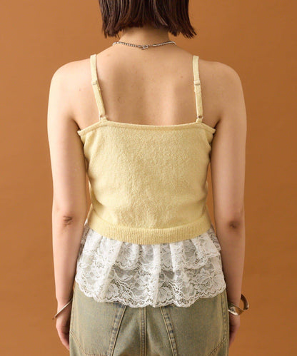 波紋邊蕾絲開衫套裝