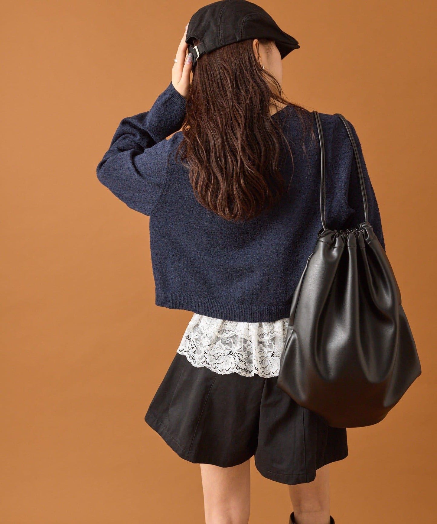 波紋邊蕾絲開衫套裝