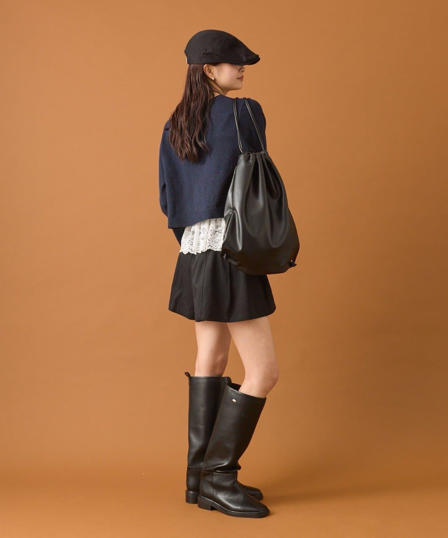 波紋邊蕾絲開衫套裝