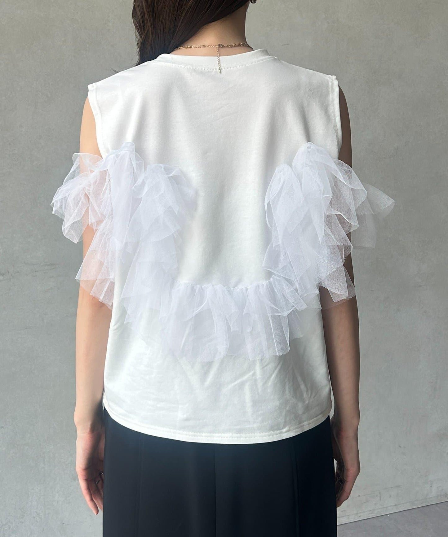 蕾絲背心拼接無袖上衣