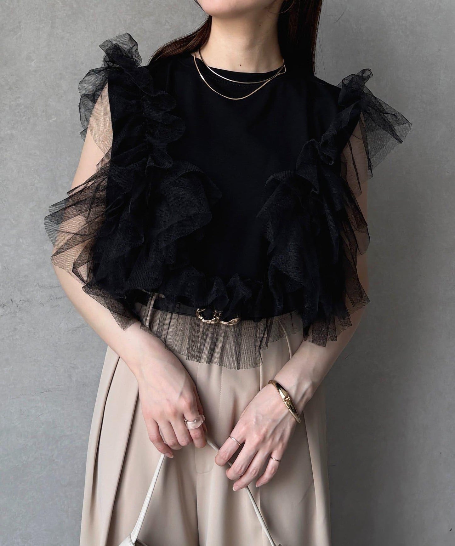 蕾絲背心拼接無袖上衣