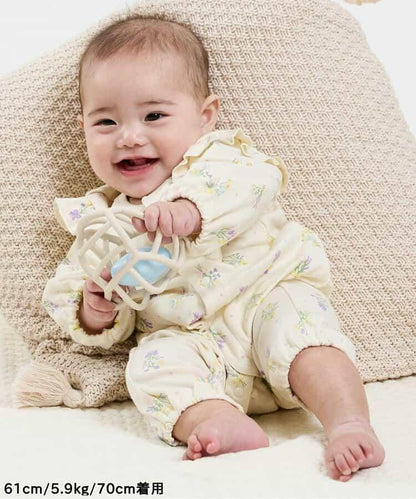 工裝連身褲 花束圖案