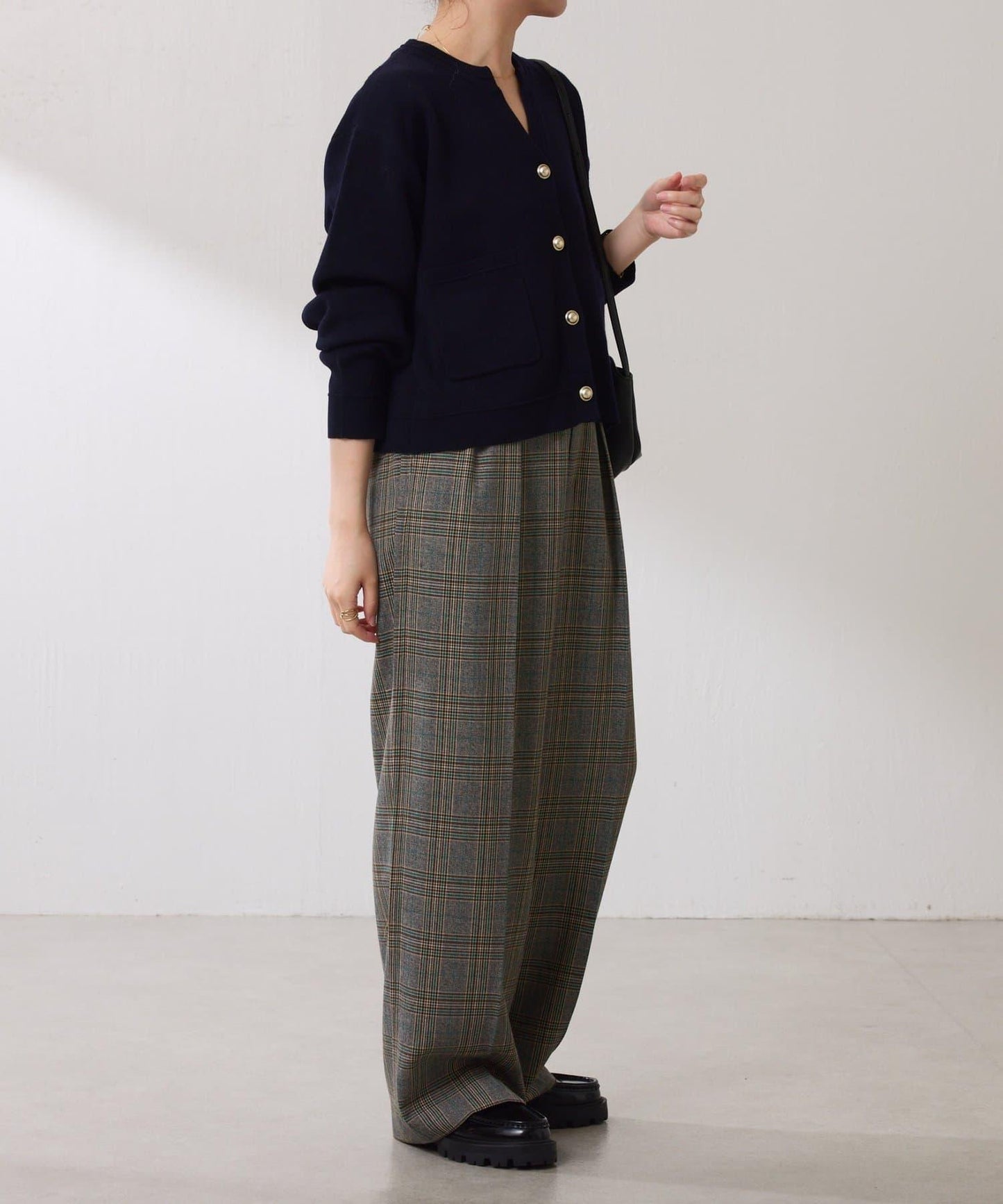 【復古/修飾腿部線條】羊毛感折褶褲/卡塞特服