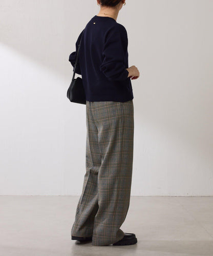 【復古/修飾腿部線條】羊毛感折褶褲/卡塞特服