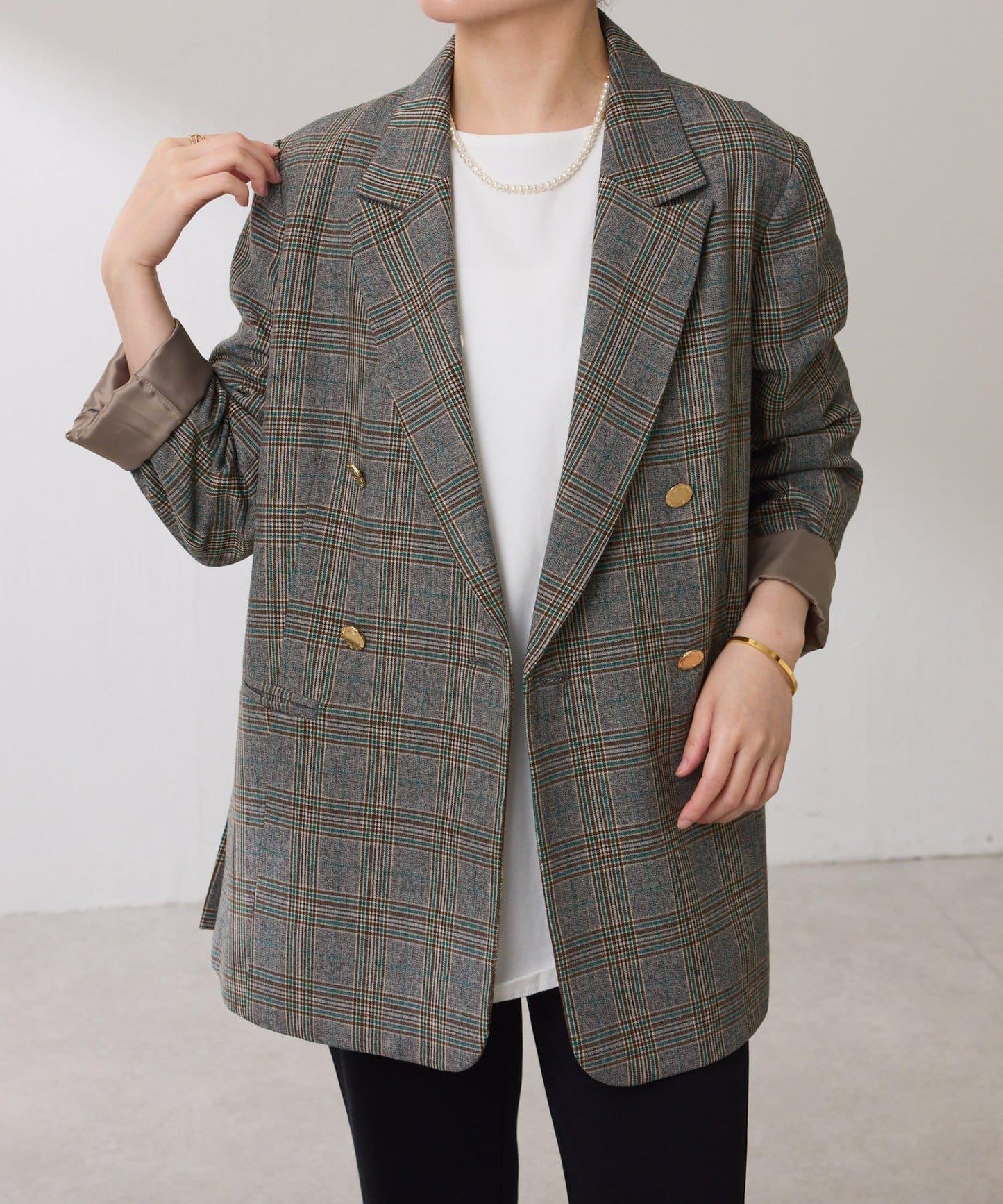 【復古款商品】羊毛仿製雙排扣夾克/卡帶服