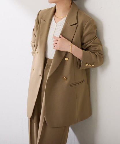 【復古款商品】羊毛仿製雙排扣夾克/卡帶服