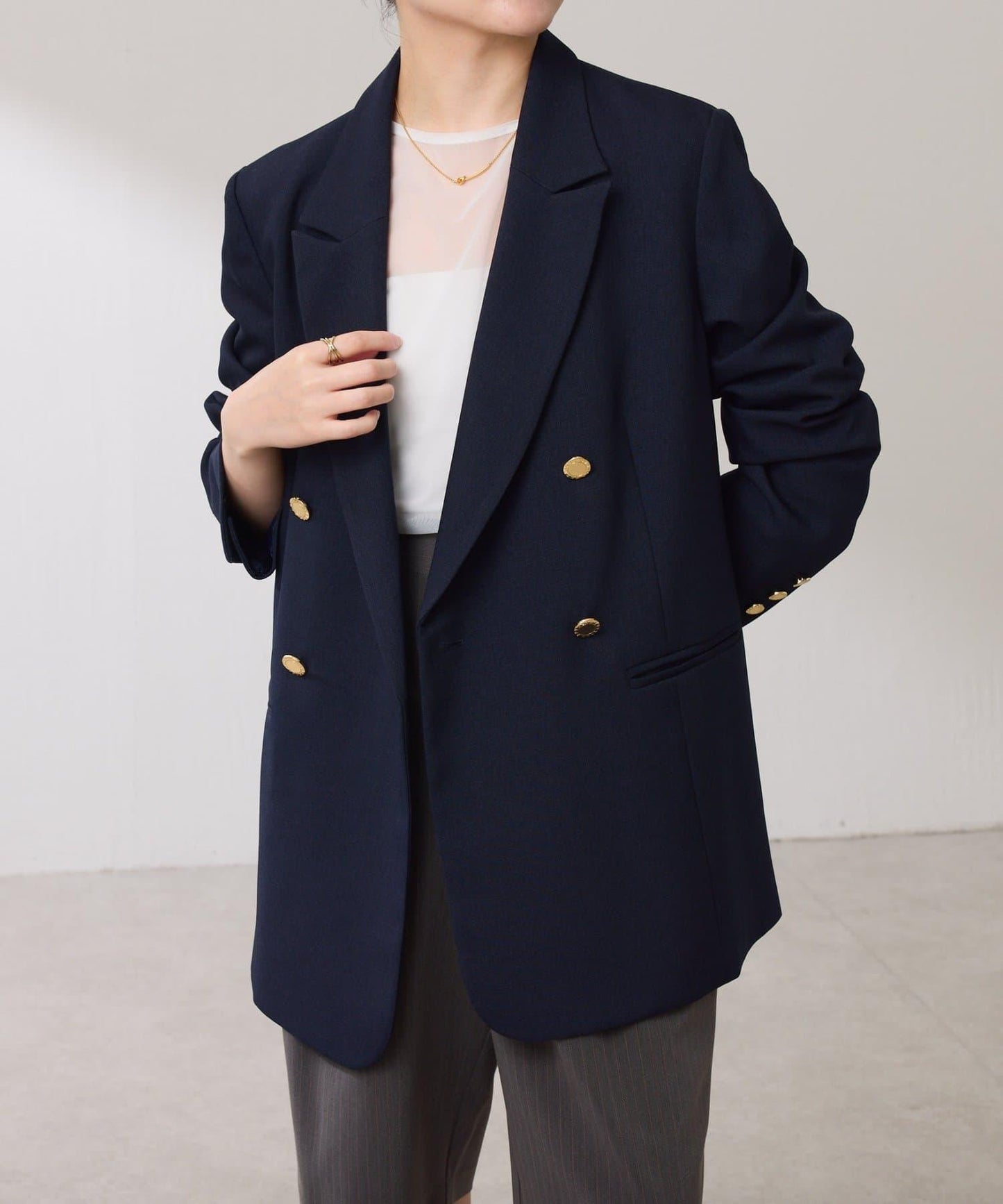 【復古款商品】羊毛仿製雙排扣夾克/卡帶服