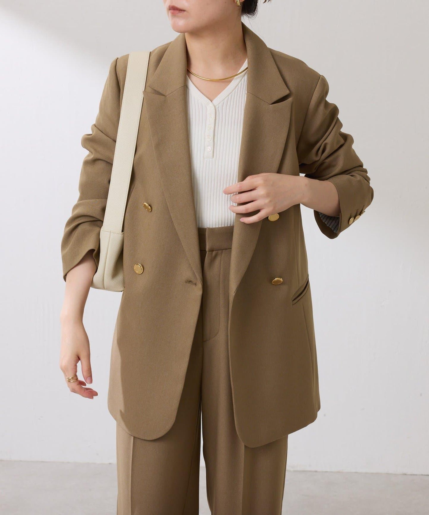 【復古款商品】羊毛仿製雙排扣夾克/卡帶服