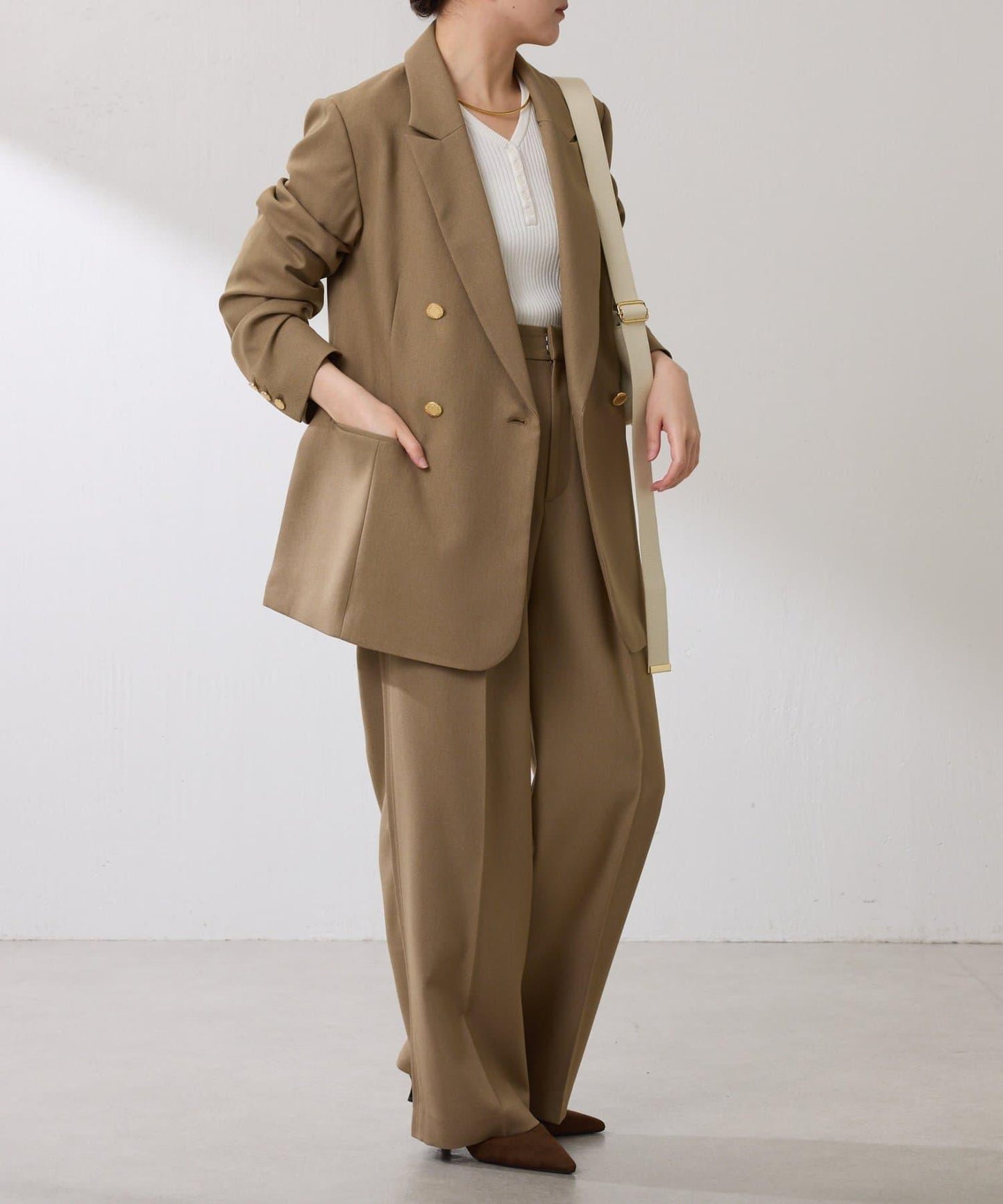 【復古款商品】羊毛仿製雙排扣夾克/卡帶服