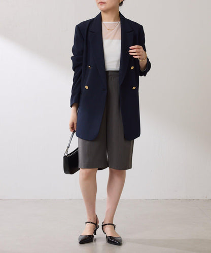 【復古款商品】羊毛仿製雙排扣夾克/卡帶服