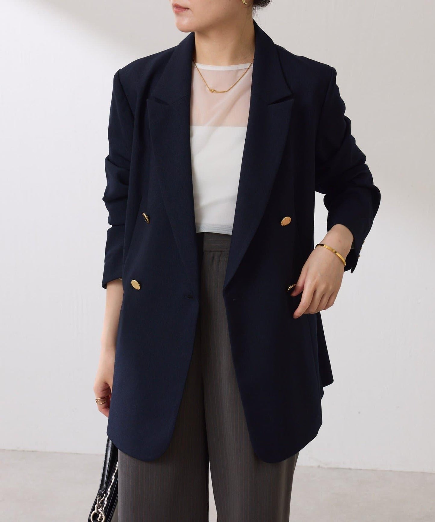 【復古款商品】羊毛仿製雙排扣夾克/卡帶服