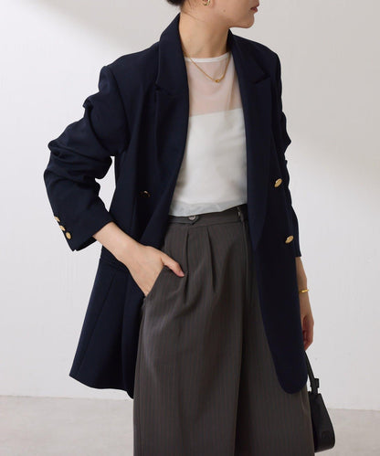 【復古款商品】羊毛仿製雙排扣夾克/卡帶服