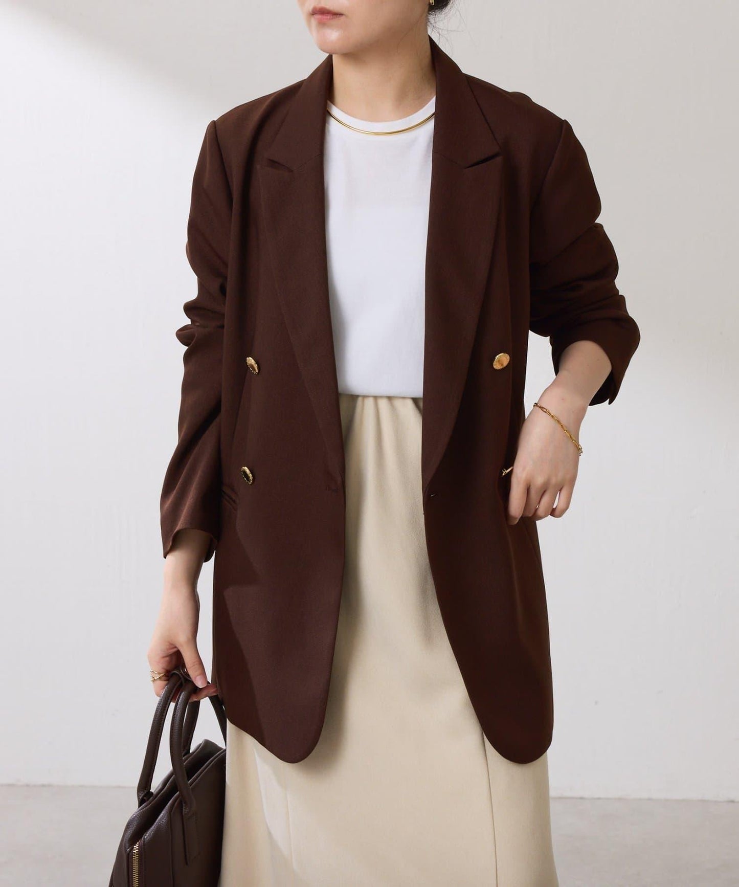 【復古款商品】羊毛仿製雙排扣夾克/卡帶服