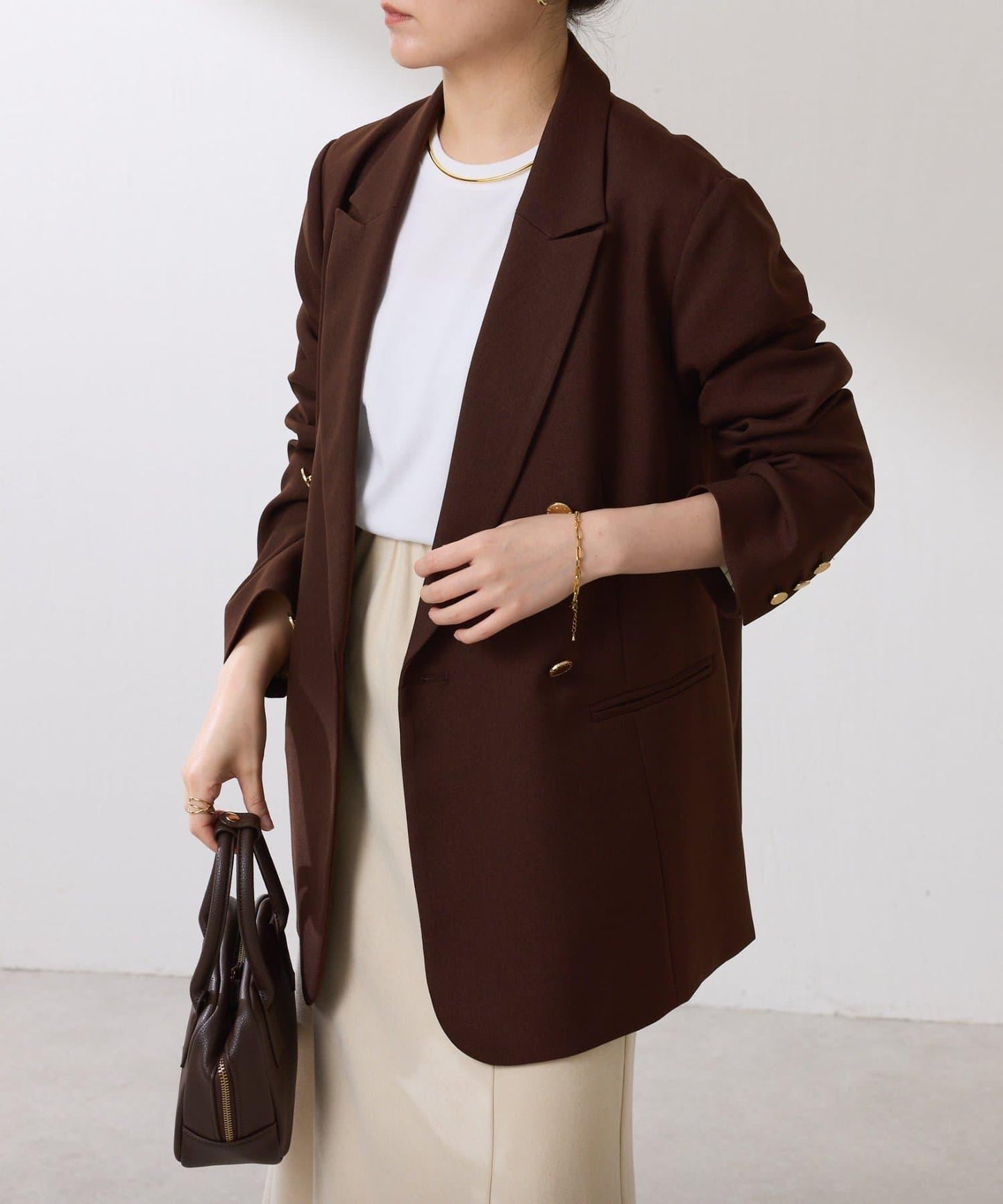 【復古款商品】羊毛仿製雙排扣夾克/卡帶服