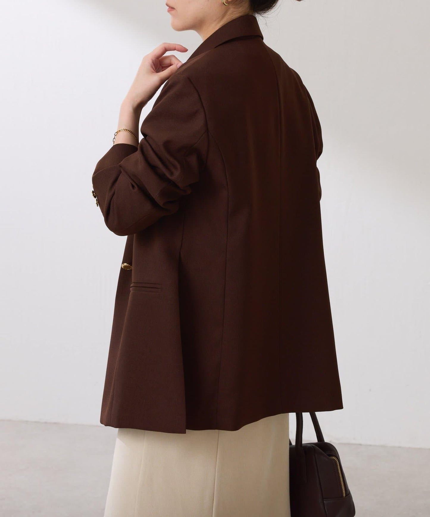 【復古款商品】羊毛仿製雙排扣夾克/卡帶服