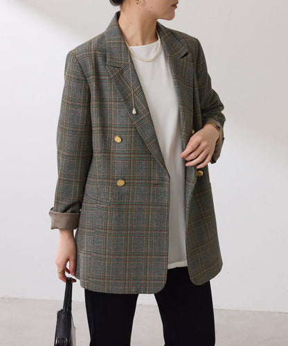 【復古款商品】羊毛仿製雙排扣夾克/卡帶服