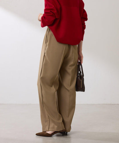 【復古/修飾腿部線條】羊毛感折褶褲/卡塞特服