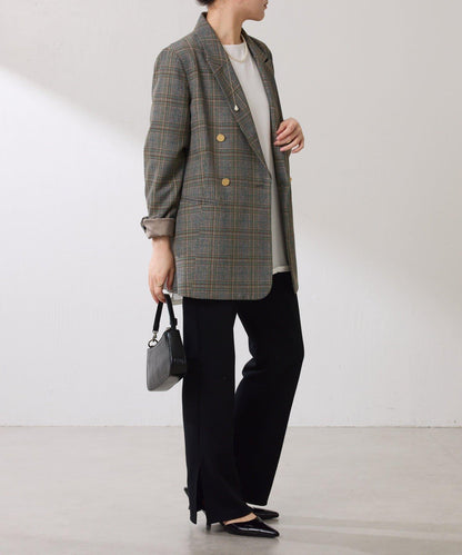 【復古款商品】羊毛仿製雙排扣夾克/卡帶服