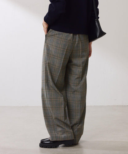 【復古/修飾腿部線條】羊毛感折褶褲/卡塞特服