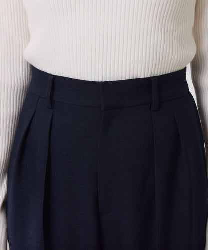【復古/修飾腿部線條】羊毛感折褶褲/卡塞特服