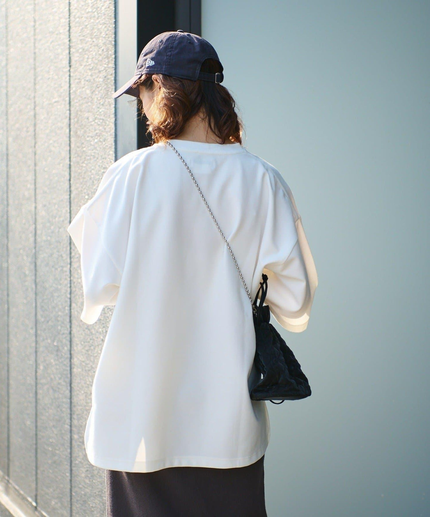 【男女通用】平紋高計數側開叉寬鬆T恤