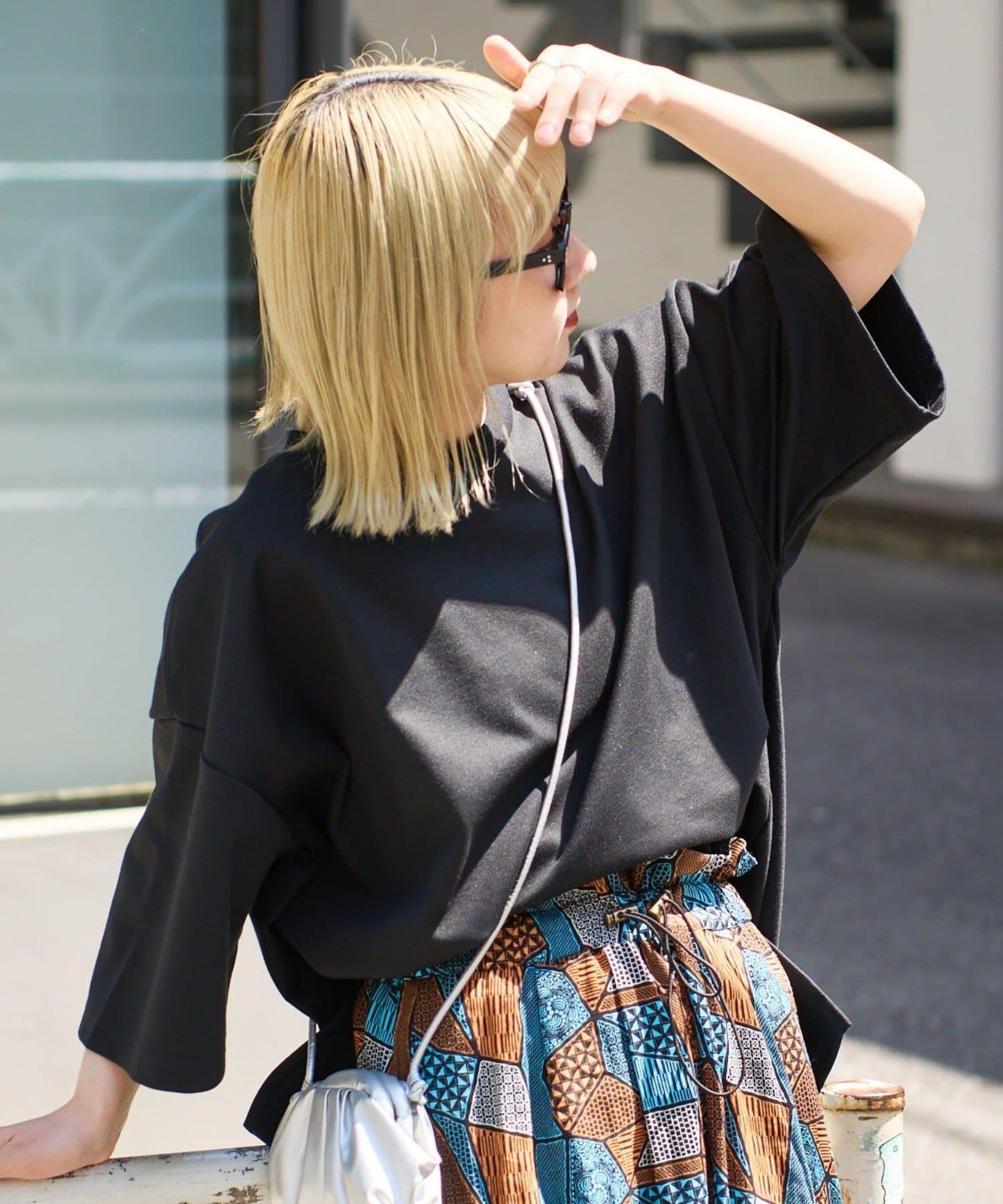 【男女通用】平紋高計數側開叉寬鬆T恤