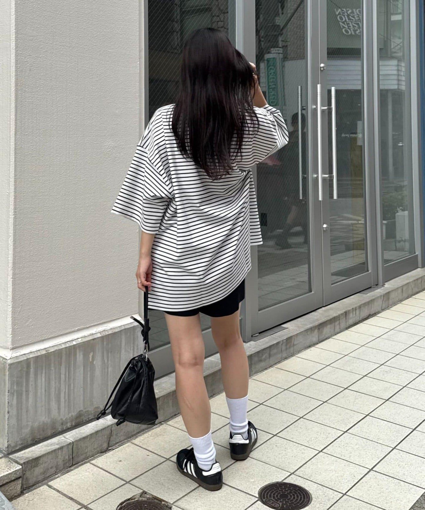 【男女通用】平紋高計數側開叉寬鬆T恤