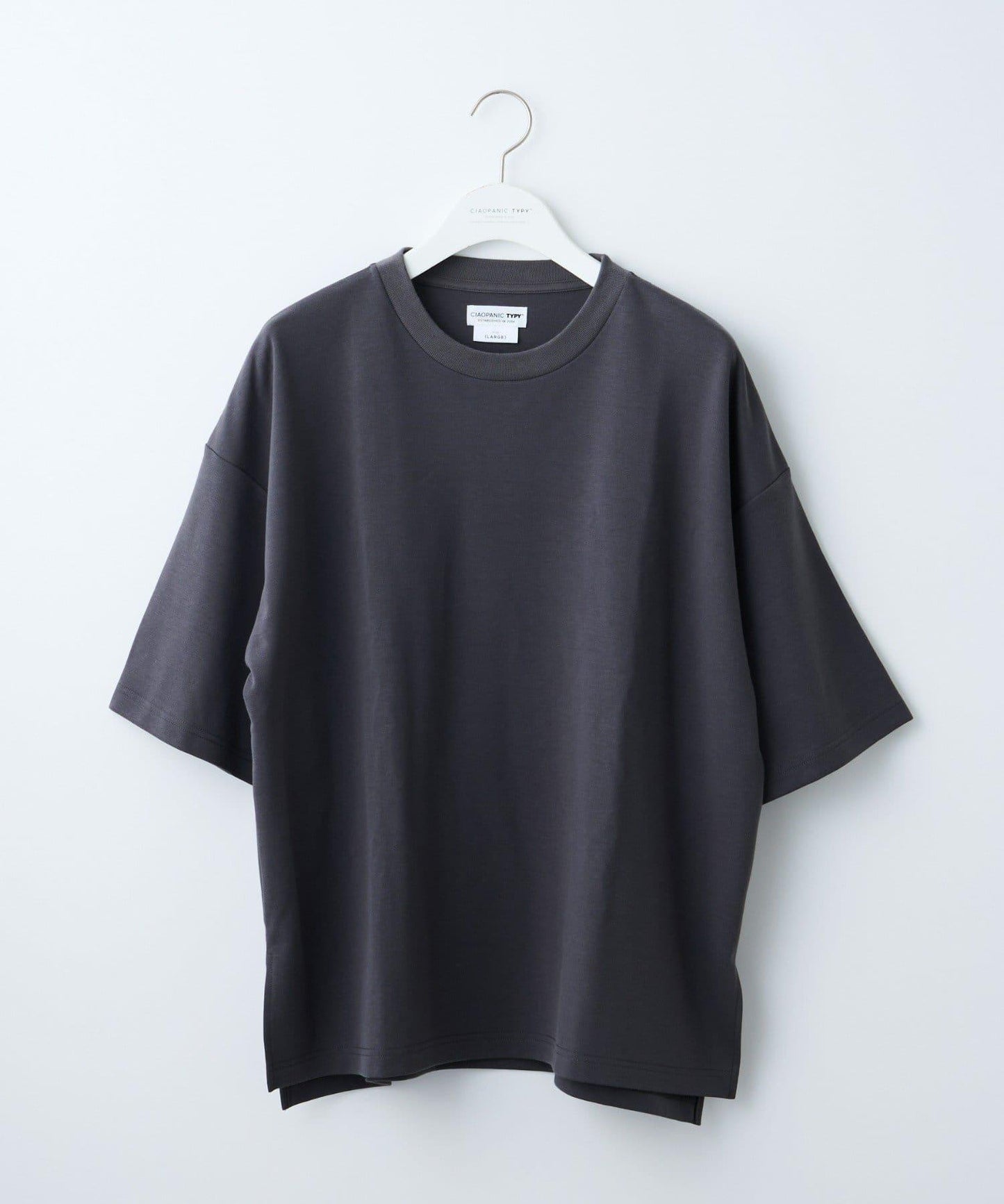 【男女通用】平紋高計數側開叉寬鬆T恤